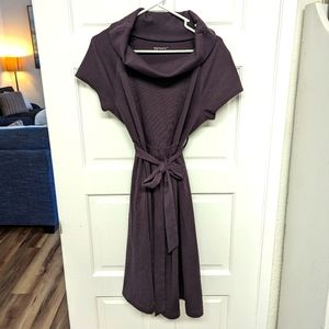 Brown maternity belted dress